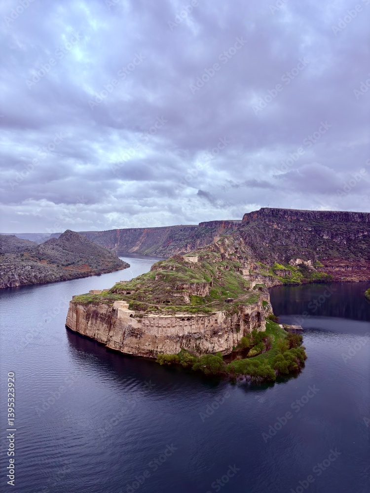 Scenic View of Rumkale Fortress and Euphrates River in Şanlıurfa, Turkey Scenic View of Rumkale Fortress and Euphrates River in Şanlıurfa, Turkey
