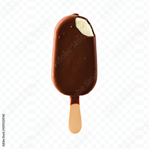 chocolate ice cream isolated on white background