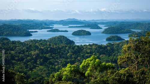 A vast view of the Anavilhanas archipelago, with its thousands of islands and the dense Amazon rainforest stretching as far as the eye can see.