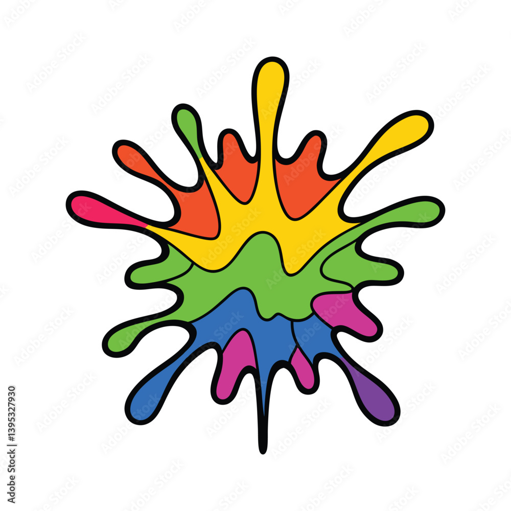 Rainbow Paint Splash Vector Perfect for Art Design and Creative Branding Rainbow Paint Splash Vector Perfect for Art Design and Creative Branding