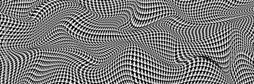 Black and white abstract wave texture with geometric lines and wave patterns for vintage style wallpaper design