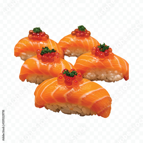 sushi on white background