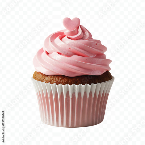 cupcake with pink icing and sprinkles