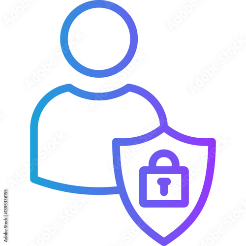 User Protection line gradient icon