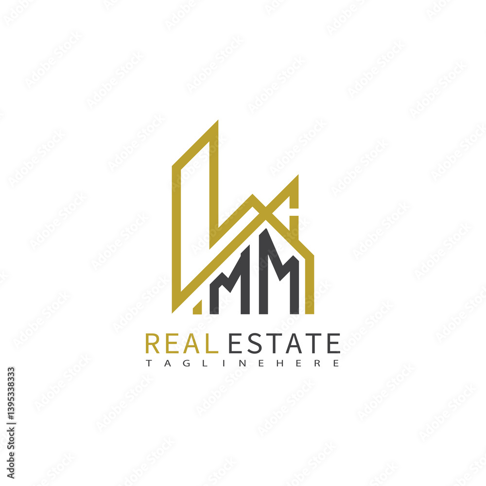 initial monogram logo for real estate With building and home shape creative design.
initial monogram logo for real estate With building and home shape creative design.