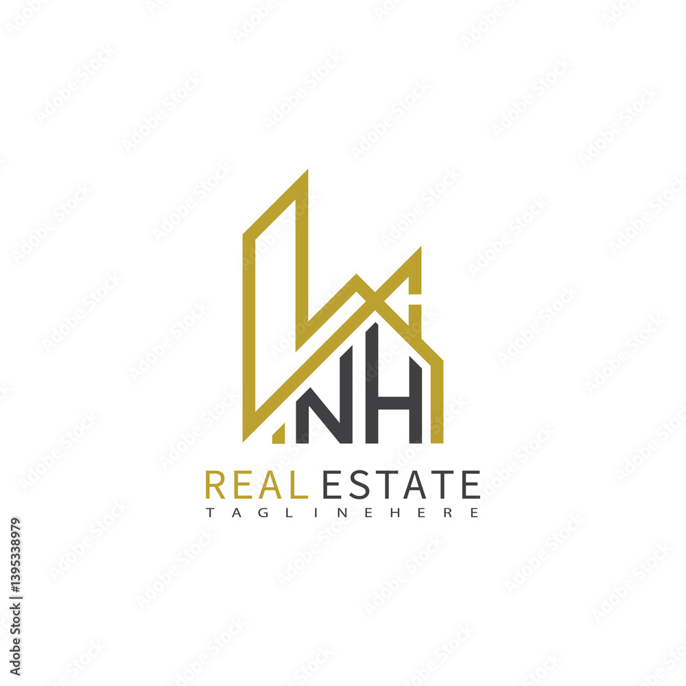 initial monogram logo for real estate With building and home shape creative design.
initial monogram logo for real estate With building and home shape creative design.