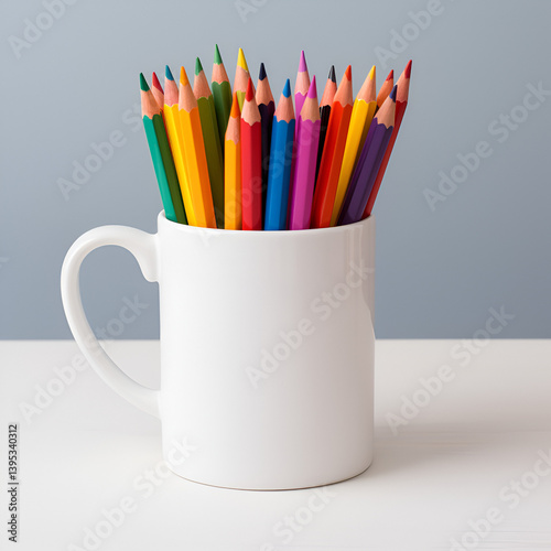 colored pencils in a cup