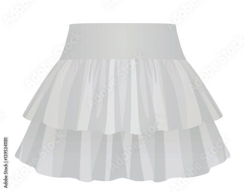 Grey pleated skirt. vector illustration