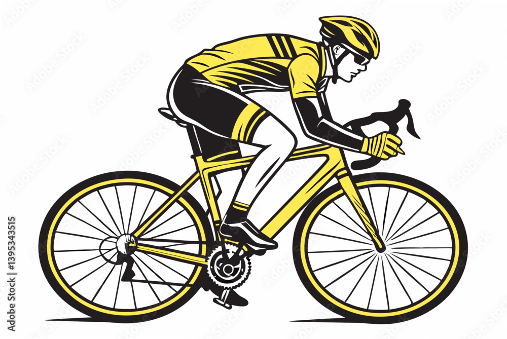 Naklejka premium cyclist riding a bike