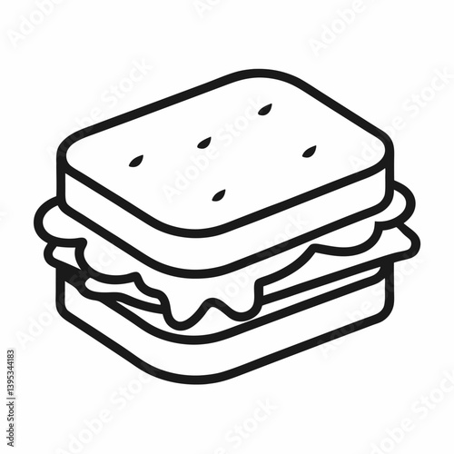 Sandwich outline icon on white background