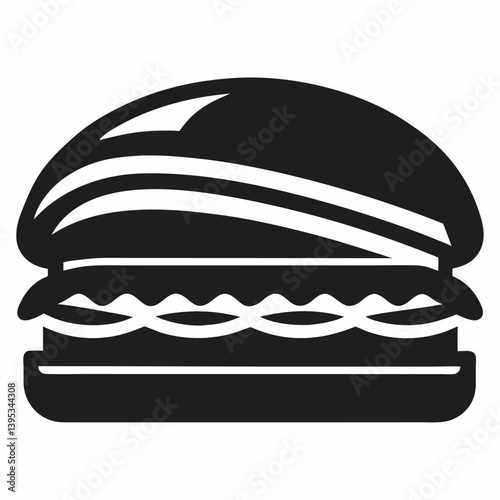 Sandwich silhouette icon on white background