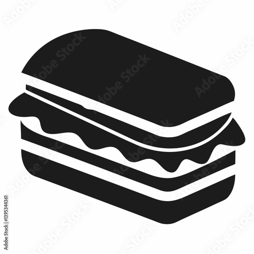 Sandwich silhouette icon on white background