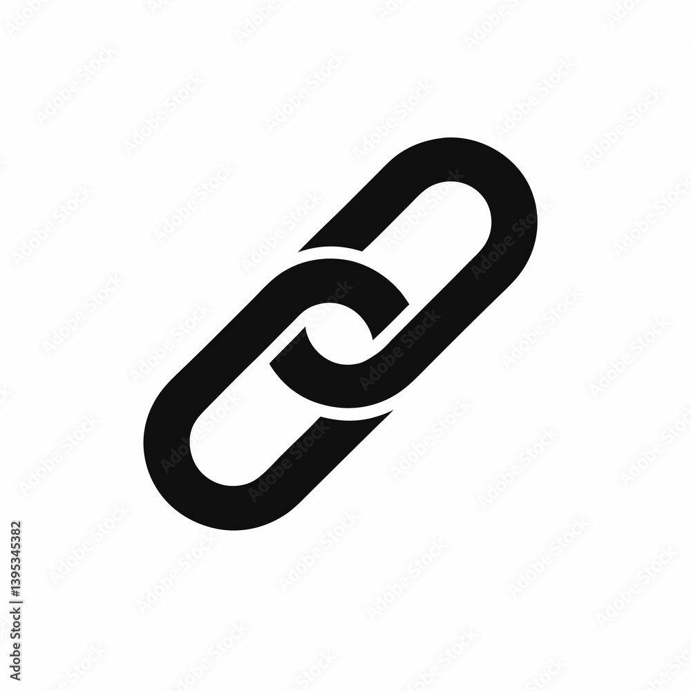 Simple Black Chain Link Icon Isolated On White Background Graphic Element Simple Black Chain Link Icon Isolated On White Background Graphic Element