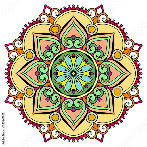  Flower Mandala colorful Art Pattern