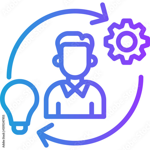 Competence line gradient icon