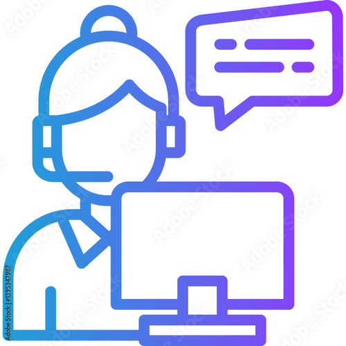 Consultant line gradient icon