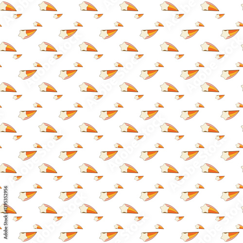 Seamless Pattern Featuring Pumpkin Pie Slices on a White Background