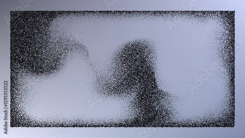 Rectangular shadows from different angles. Noise grain background, pointillism dots gradient or dotwork pattern, vector stipple effect. Grain noise halftone or grainy texture or dotwork grain noise.