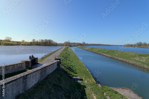 Wallpaper Mural Etang réservoir de Gondrexange en Moselle sous ciel bleu Torontodigital.ca