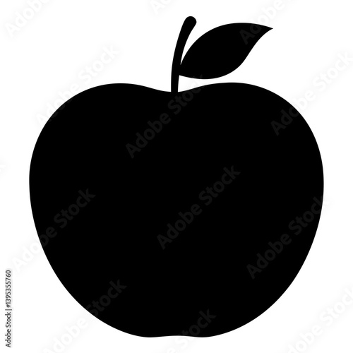 Easily Identifiable Apple Silhouette - Simple and Clear Design