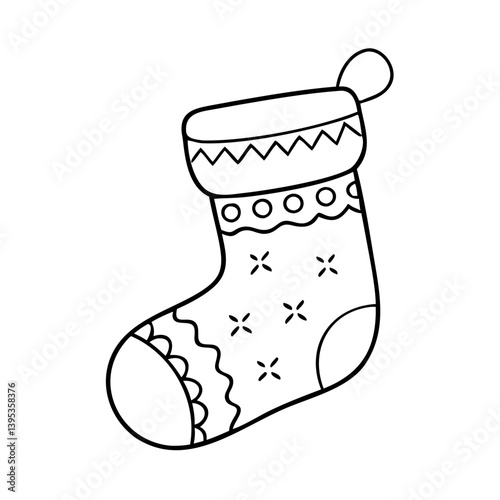 christmas stocking icon, christmas stocking vector illustration-simple illustration of christmas stocking, perfect for christmas stocking logos and icons