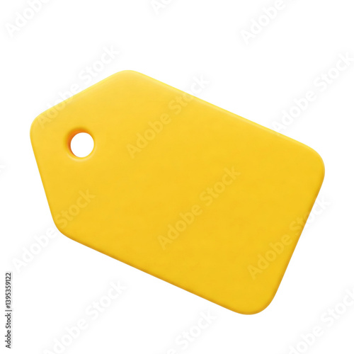 3d icon illustration of a yellow price tag label