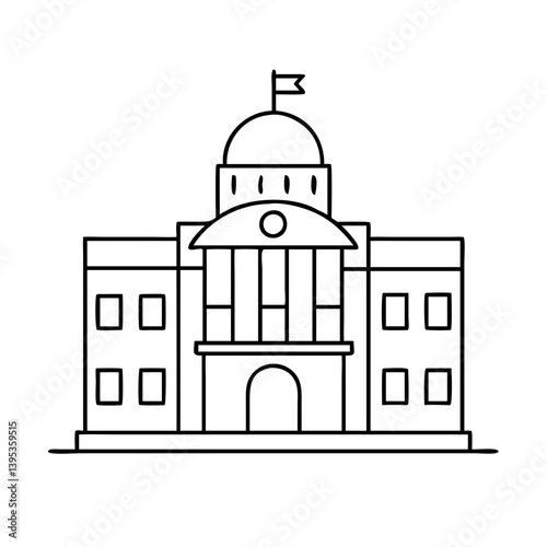 city hall icon, city hall vector illustration-simple illustration of city hall, perfect for city hall logos and icons