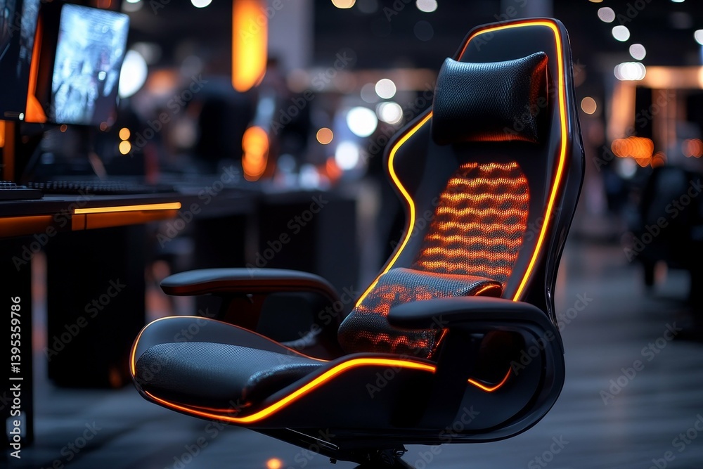 Sleek Ergonomic Gaming Chair with LED Lighting