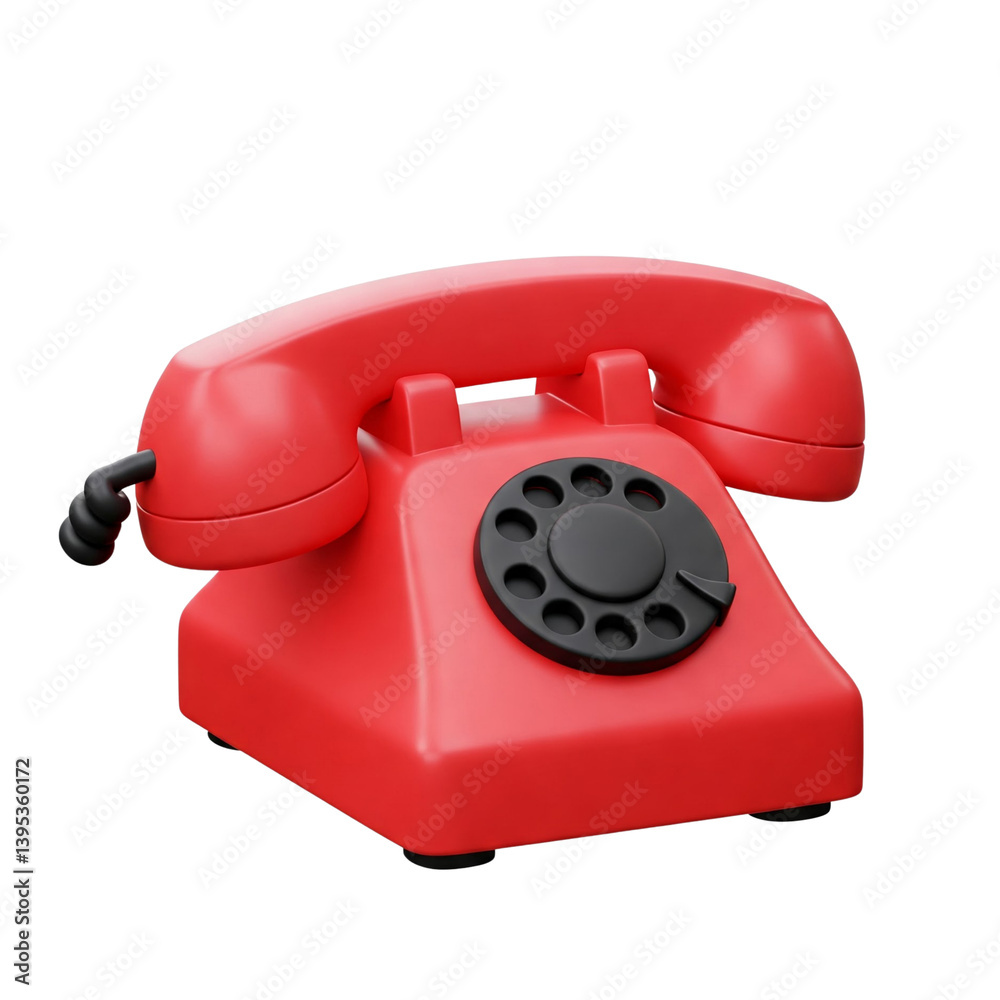 3d icon illustration of a old telephone 3d icon illustration of a old telephone