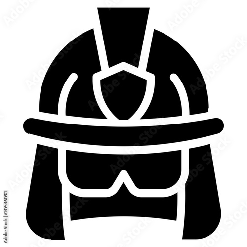 vector illustration of a fire helmet glyph icon 