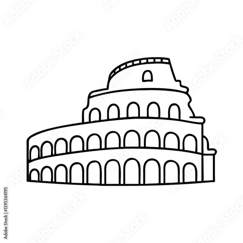 colosseum icon, colosseum vector illustration-simple illustration of colosseum, perfect for colosseum logos and icons