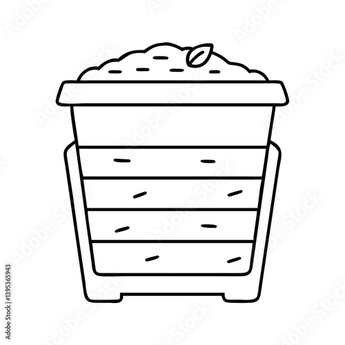 compost bin icon, compost bin vector illustration-simple illustration of compost bin, perfect for compost bin logos and icons