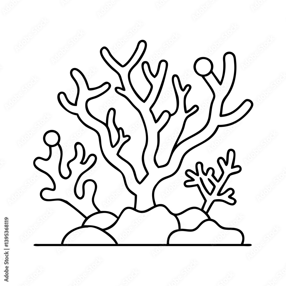 Obraz premium coral reef icon, coral reef vector illustration-simple illustration of coral reef, perfect for coral reef logos and icons