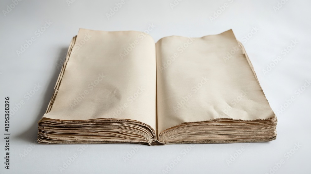 Fototapeta premium Old Book Open on White Background