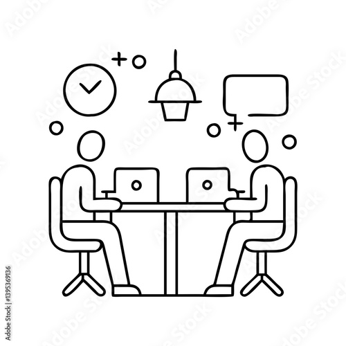 co working space icon, co working space vector illustration-simple illustration of co working space, perfect for co working space logos and icons