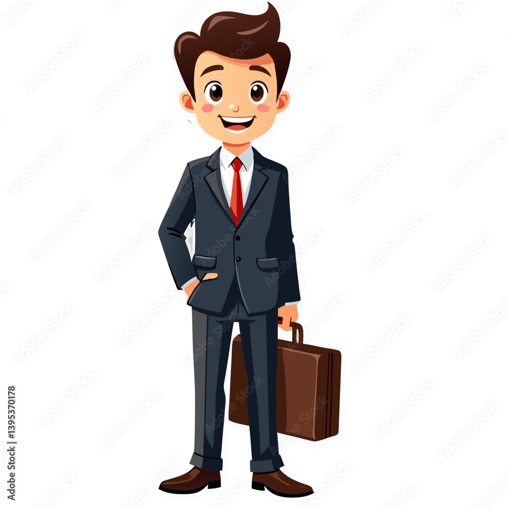Young Professional in Business Suit with Briefcase Young Professional in Business Suit with Briefcase