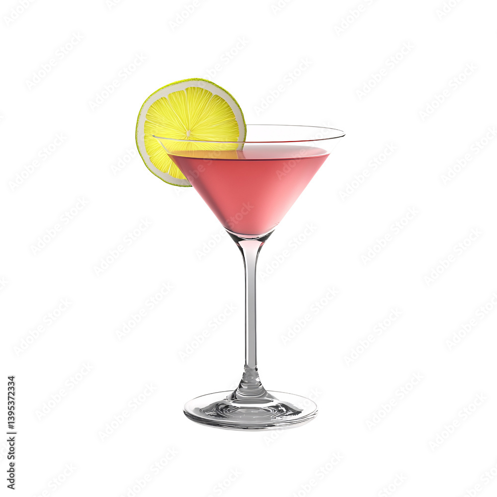 Refreshing Cosmopolitan Cocktail with Lemon Slice on Transparent Background for Summer Celebration and Nightlife Refreshing Cosmopolitan Cocktail with Lemon Slice on Transparent Background for Summer Celebration and Nightlife