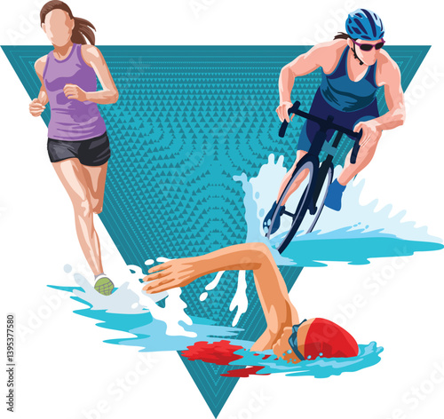 Vector illustration of triathlon
