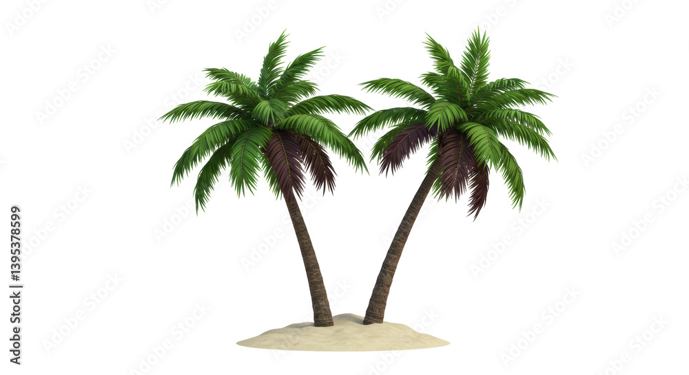 Obraz premium Isolated Pair of Palm Trees