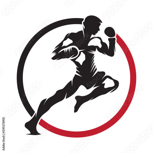 kick boxing logo vector icon. kick boxer attack sport logo icon vector.