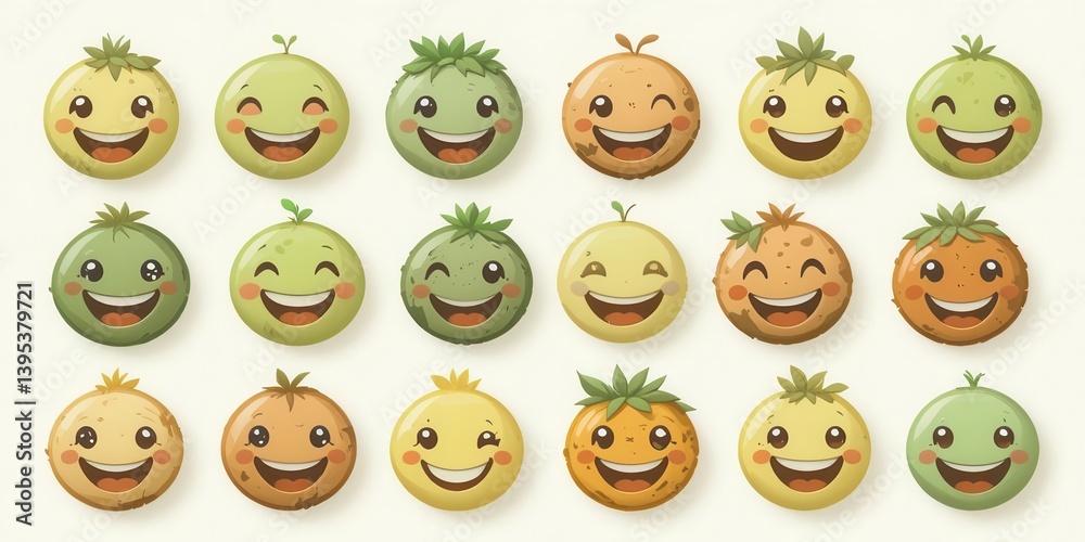 Organic Cartoon Emojis on Clear Background Bring a Natural, Grounded Feeling to Your Creations Organic Cartoon Emojis on Clear Background Bring a Natural, Grounded Feeling to Your Creations