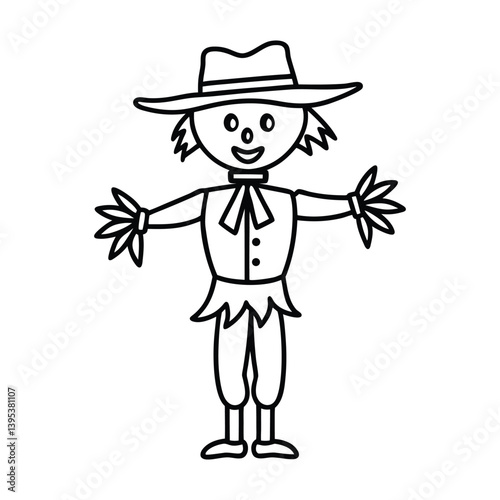 Scarecrow vector line art