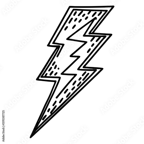 Dynamic Hand Drawn Lightning Bolt  Illustration for Bold Designs