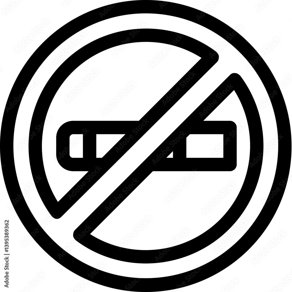 No smoking icon. Thin Linear Style Design Isolated On White Background No smoking icon. Thin Linear Style Design Isolated On White Background