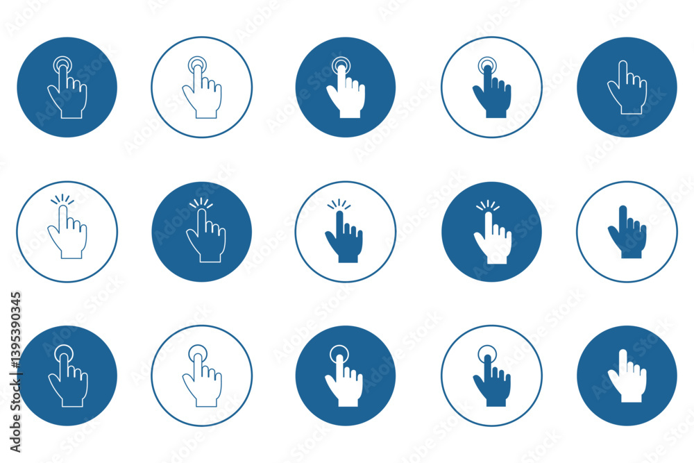 Computer mouse click cursor and hand pointer icon . Computer mouse click cursor and hand pointer icon .