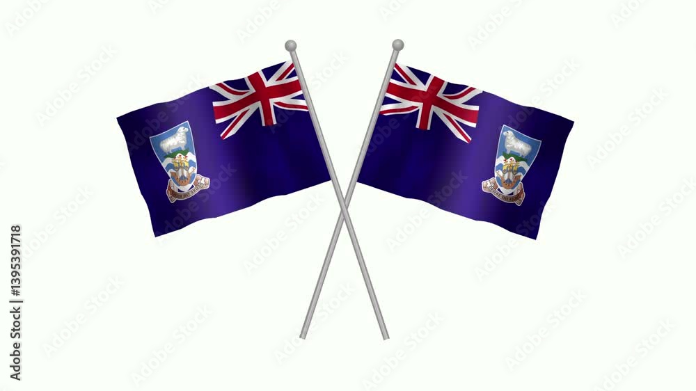 Flag of Falkland, Cross table Flag of Falkland on white screen, Falkland 3D Animation flag waving in the wind isolated on white Background.
Flag of Falkland, Cross table Flag of Falkland on white screen, Falkland 3D Animation flag waving in the wind isolated on white Background.