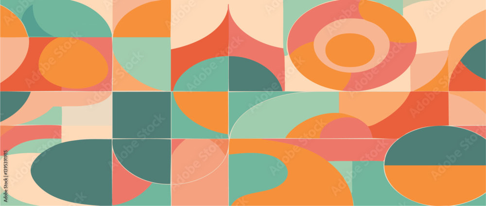 abstract seamless retro pattern geometric vector design