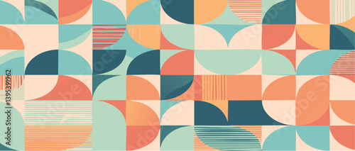 Obraz na płótnie seamless retro pattern geometric vector design w salonie