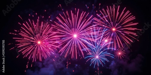  Bright and Electric Neon Colored Fireworks, Ideal for Nightclub Flyers and Modern Event Designs.