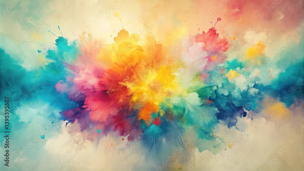 Abstract Colorful Explosion of Paint Splashes and Hues
